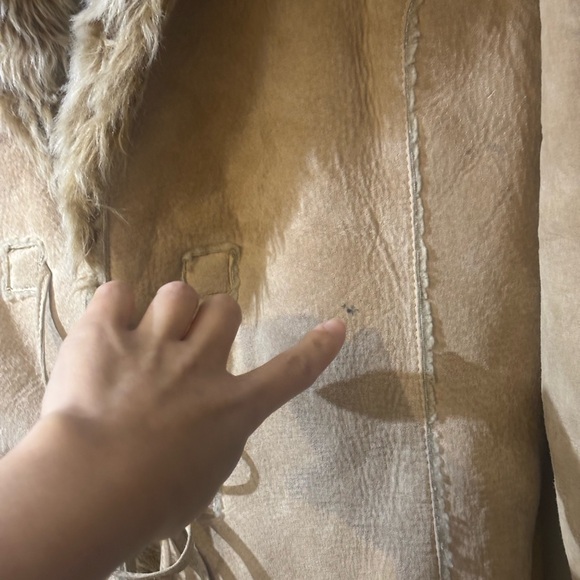 Together Tan Teddy suede Jacket with Floral Embroidery - Picture 9 of 16